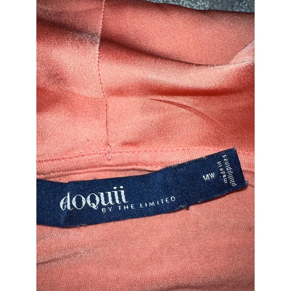 Peach Fuzz Eloquii PLUS 14W Drape Cowl Neck Tank TOP Faux Silk Blouse Shell 1X - Picture 7 of 8